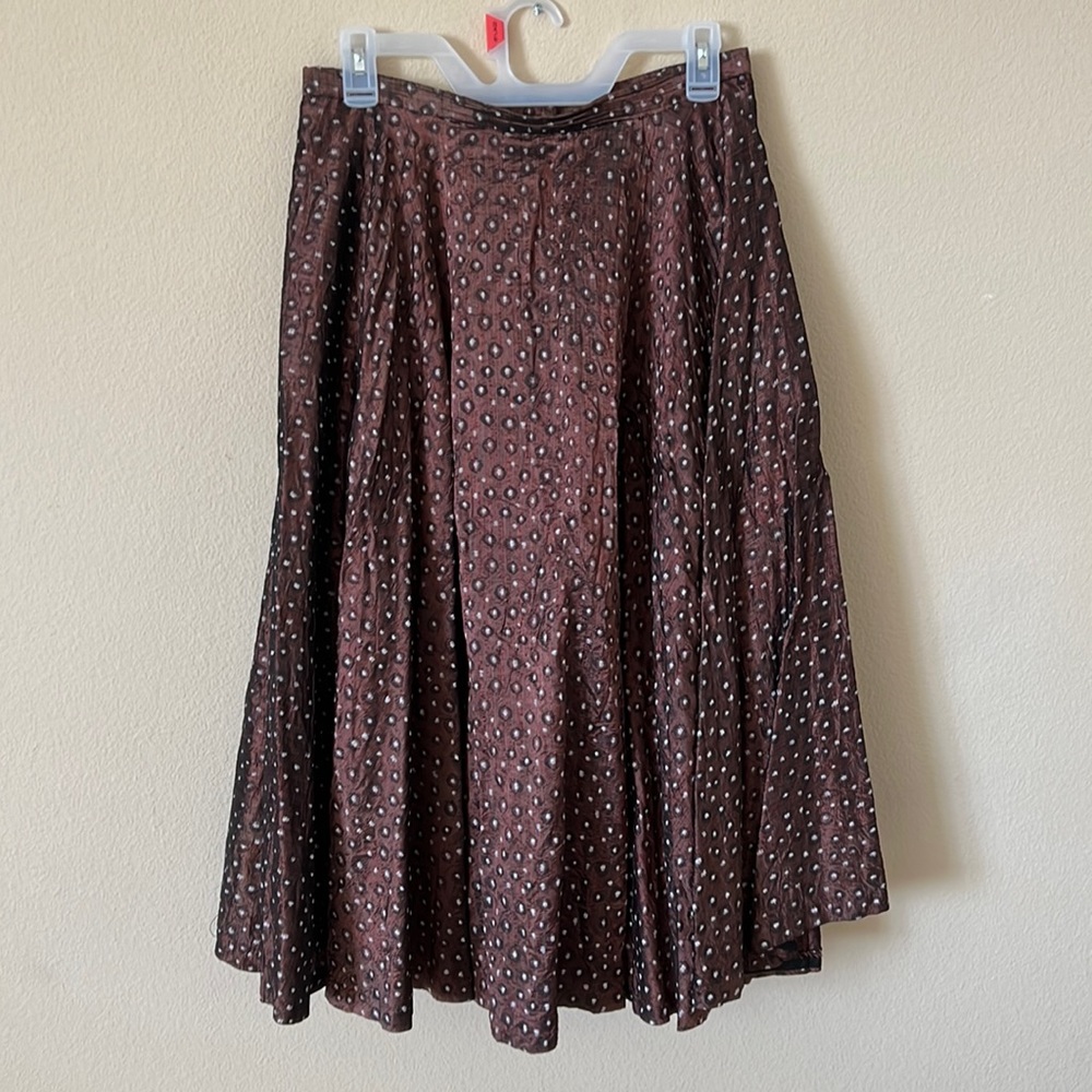 Metallic Patterned Midi Skirt